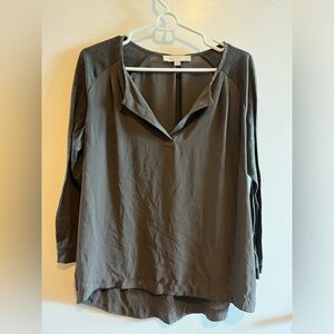 LOFT olive green blouse small petite